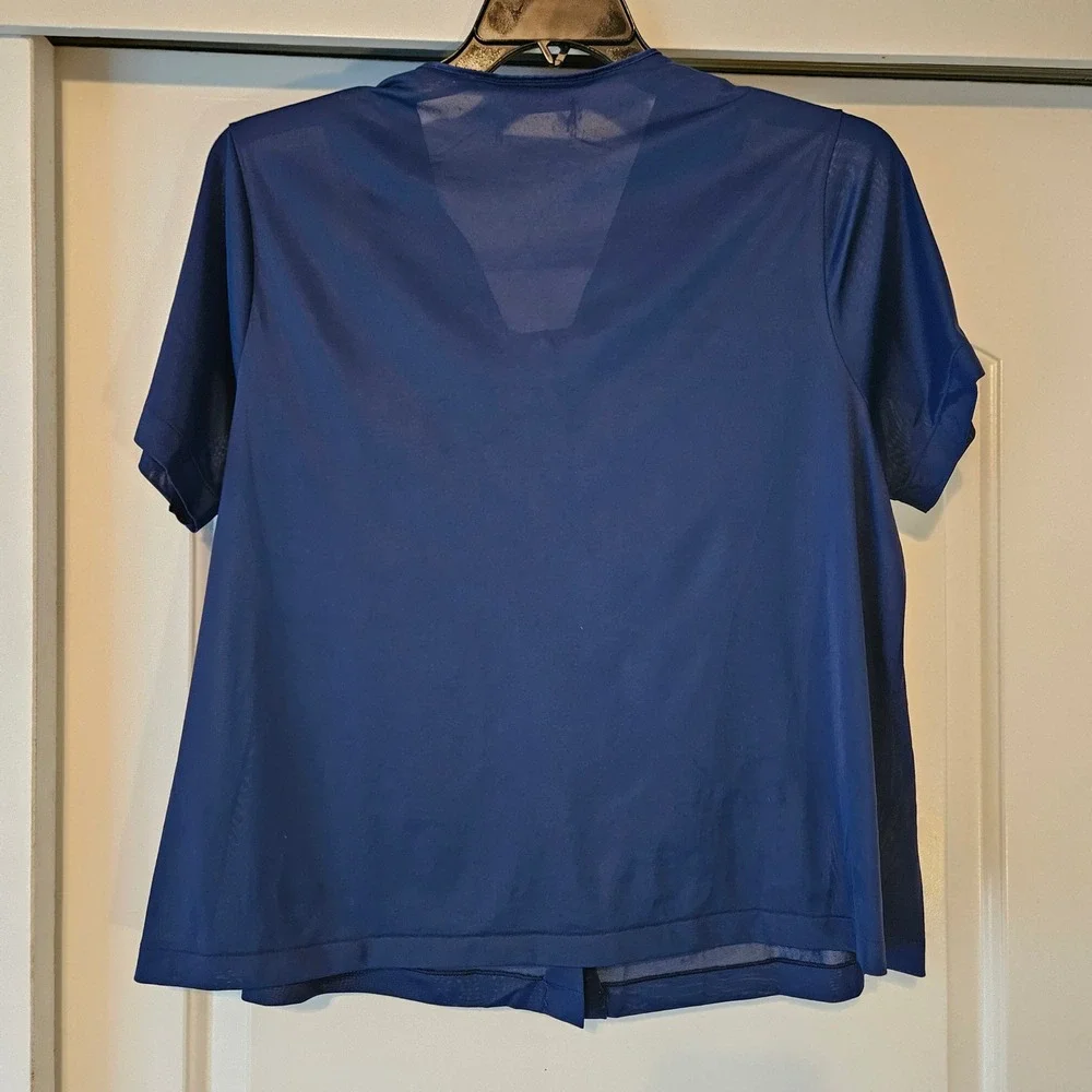 Vintage Vassarette Pajama Set Size XL Blue Short Sleeve Pants USA Embroidered - Picture 3 of 9